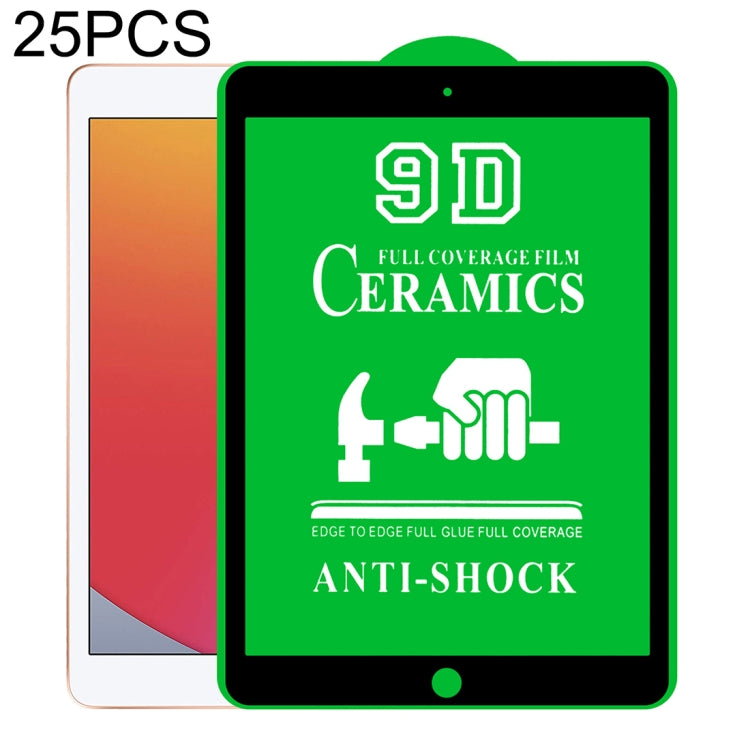 25 PCS 9D Film céramique plein écran pleine colle, pour iPad 4 / 3 / 2 9,7 pouces (25 PCS), pour iPad 10.2 2021 / 2020 / 2019 (25 PCS), pour iPad Pro 10.5 / Air 3 (25 PCS), pour iPad mini 3 / 2 / 1 (25 PCS), pour iPad mini 2019 / 4 (25 PCS) ...