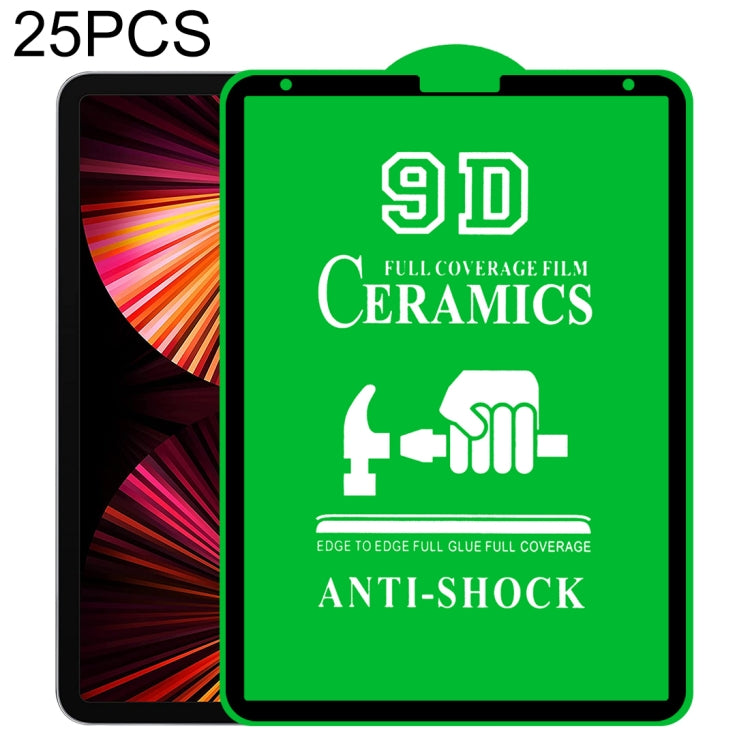 25 PCS 9D Film céramique plein écran pleine colle, pour iPad 4 / 3 / 2 9,7 pouces (25 PCS), pour iPad 10.2 2021 / 2020 / 2019 (25 PCS), pour iPad Pro 10.5 / Air 3 (25 PCS), pour iPad mini 3 / 2 / 1 (25 PCS), pour iPad mini 2019 / 4 (25 PCS) ...