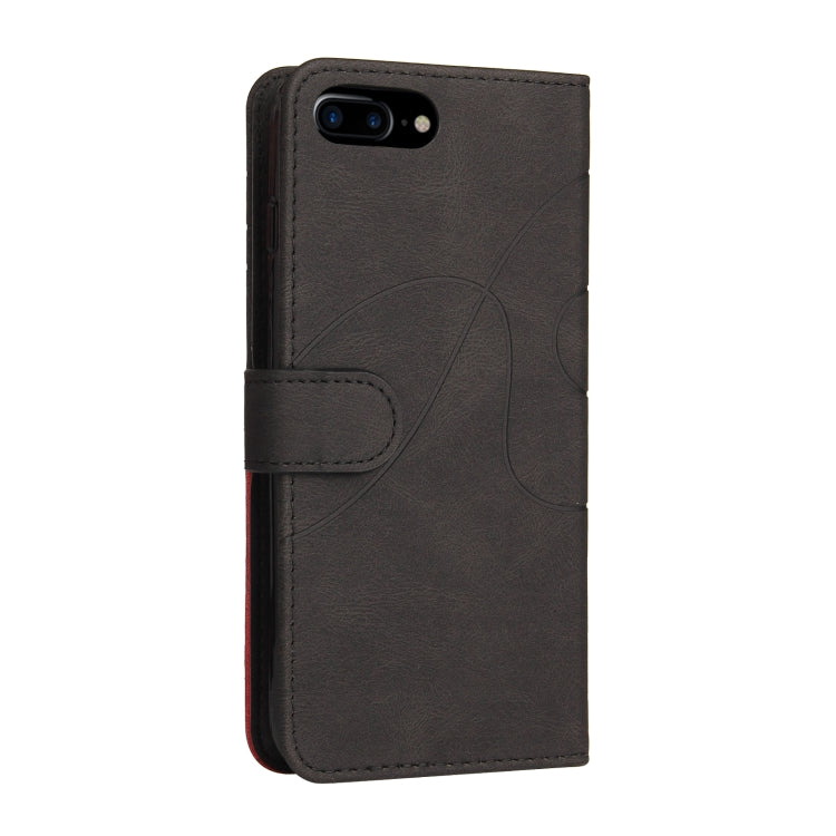 Dual-color Splicing Horizontal Flip PU Leather Case with Holder & Card Slots & Wallet, For iPhone 8 Plus / 7 Plus