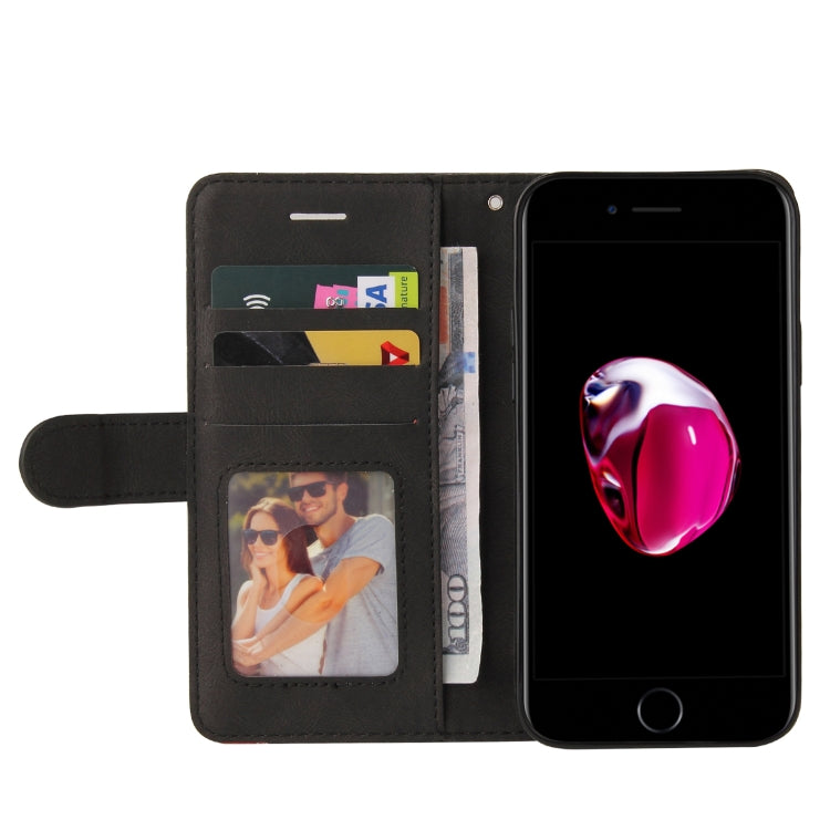 Dual-color Splicing Horizontal Flip PU Leather Case with Holder & Card Slots & Wallet, For iPhone 8 Plus / 7 Plus