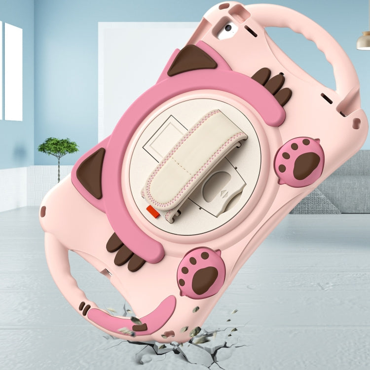 Étui de protection antichoc en EVA pour enfants, motif chat mignon, avec support, bandoulière et poignée, pour iPad 9.7 2018/2017/Air/Air 2/Pro 9.7