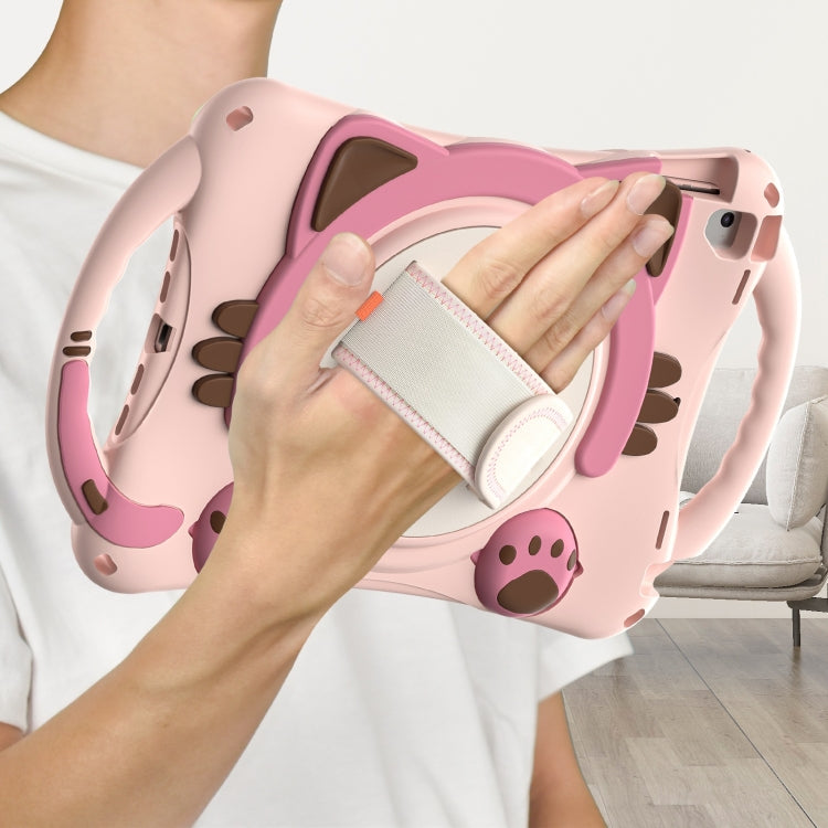 Étui de protection antichoc en EVA pour enfants, motif chat mignon, avec support, bandoulière et poignée, pour iPad 9.7 2018/2017/Air/Air 2/Pro 9.7