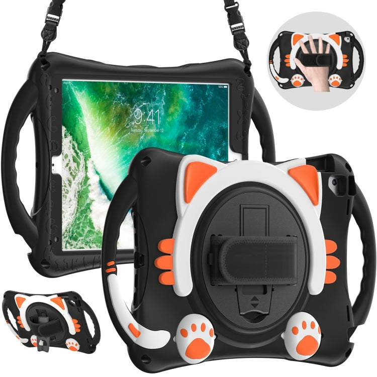 Étui de protection antichoc en EVA pour enfants, motif chat mignon, avec support, bandoulière et poignée, pour iPad 9.7 2018/2017/Air/Air 2/Pro 9.7