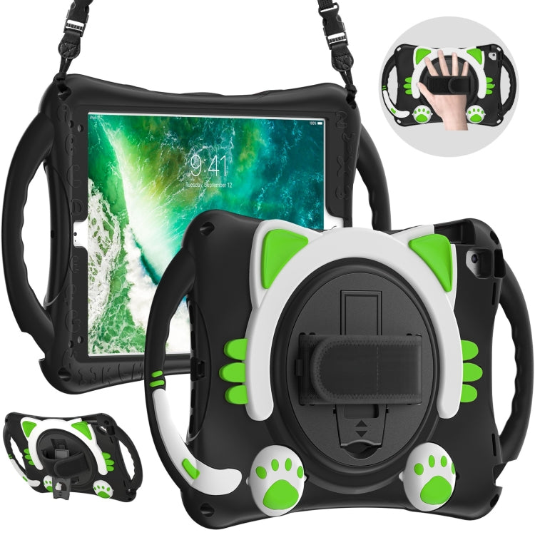 Étui de protection antichoc en EVA pour enfants, motif chat mignon, avec support, bandoulière et poignée, pour iPad 9.7 2018/2017/Air/Air 2/Pro 9.7