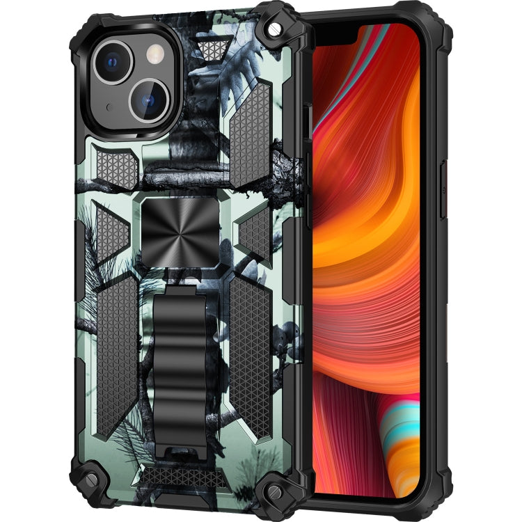 Camouflage Armor Shockproof TPU + PC Magnetic Protective Case with Holder, For iPhone 13 Pro Max, For iPhone 13, For iPhone 13 Pro