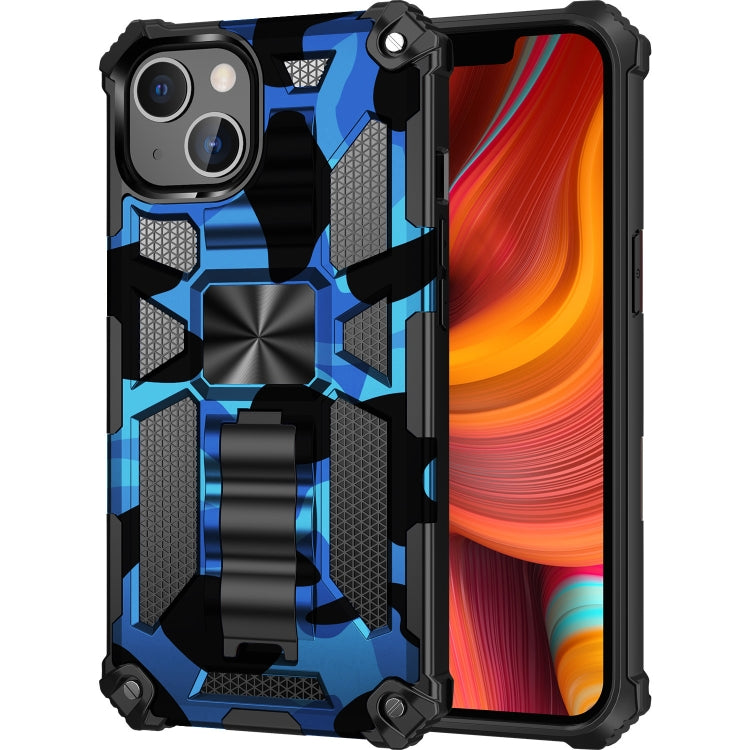Camouflage Armor Shockproof TPU + PC Magnetic Protective Case with Holder, For iPhone 13 Pro Max, For iPhone 13, For iPhone 13 Pro
