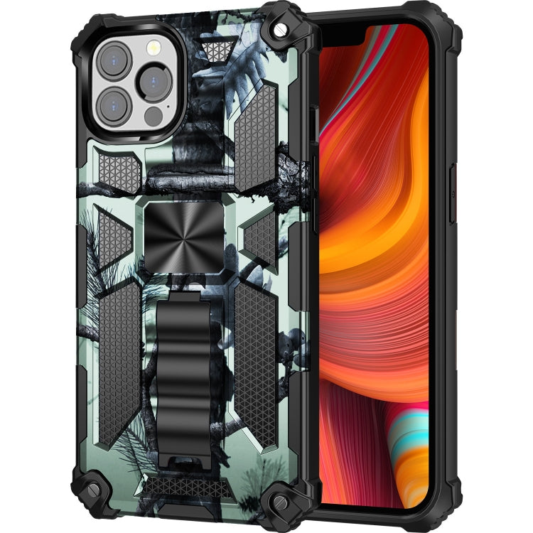 Camouflage Armor Shockproof TPU + PC Magnetic Protective Case with Holder, For iPhone 13 Pro Max, For iPhone 13, For iPhone 13 Pro