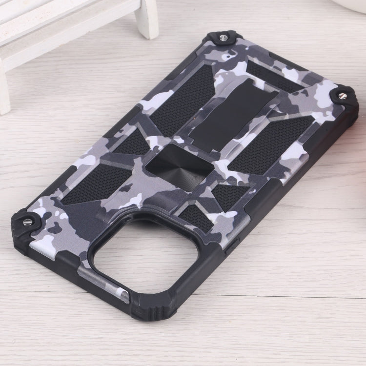 Camouflage Armor Shockproof TPU + PC Magnetic Protective Case with Holder, For iPhone 13 Pro, For iPhone 13 Pro Max, For iPhone 13