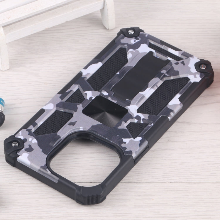 Camouflage Armor Shockproof TPU + PC Magnetic Protective Case with Holder, For iPhone 13 Pro Max, For iPhone 13, For iPhone 13 Pro