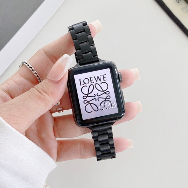 Three-beads Steel Replacement Strap Watchband, For Apple Watch Series 7  41mm / & 6 & SE & 5 & 4 40mm, For Apple Watch Series  7  45mm / & 6 & SE & 5 & 4 44mm, For Apple Watch Ultra 49mm&Watch Ultra 2 49mm, For Apple Watch Series 9&8&7 41mm