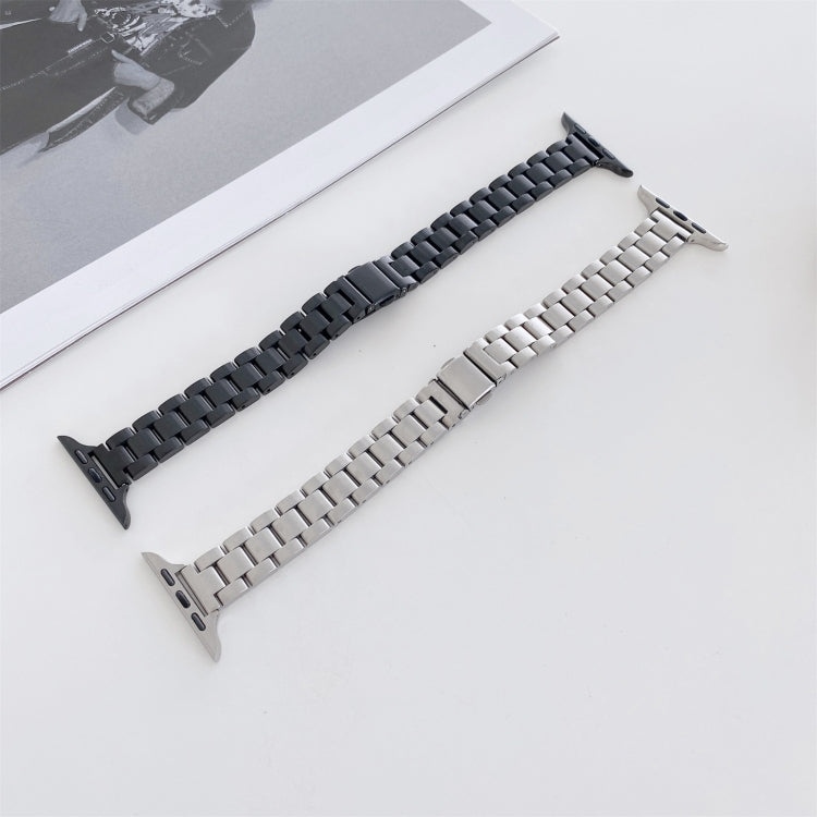 Three-beads Steel Replacement Strap Watchband, For Apple Watch Series 7  41mm / & 6 & SE & 5 & 4 40mm, For Apple Watch Series  7  45mm / & 6 & SE & 5 & 4 44mm, For Apple Watch Ultra 49mm&Watch Ultra 2 49mm, For Apple Watch Series 9&8&7 41mm