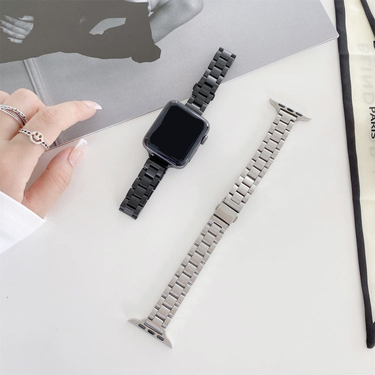Three-beads Steel Replacement Strap Watchband, For Apple Watch Series 7  41mm / & 6 & SE & 5 & 4 40mm, For Apple Watch Series  7  45mm / & 6 & SE & 5 & 4 44mm, For Apple Watch Ultra 49mm&Watch Ultra 2 49mm, For Apple Watch Series 9&8&7 41mm