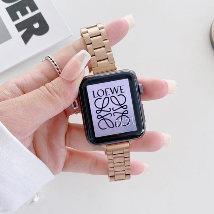 Three-beads Steel Replacement Strap Watchband, For Apple Watch Series 7  41mm / & 6 & SE & 5 & 4 40mm, For Apple Watch Series  7  45mm / & 6 & SE & 5 & 4 44mm, For Apple Watch Ultra 49mm&Watch Ultra 2 49mm, For Apple Watch Series 9&8&7 41mm