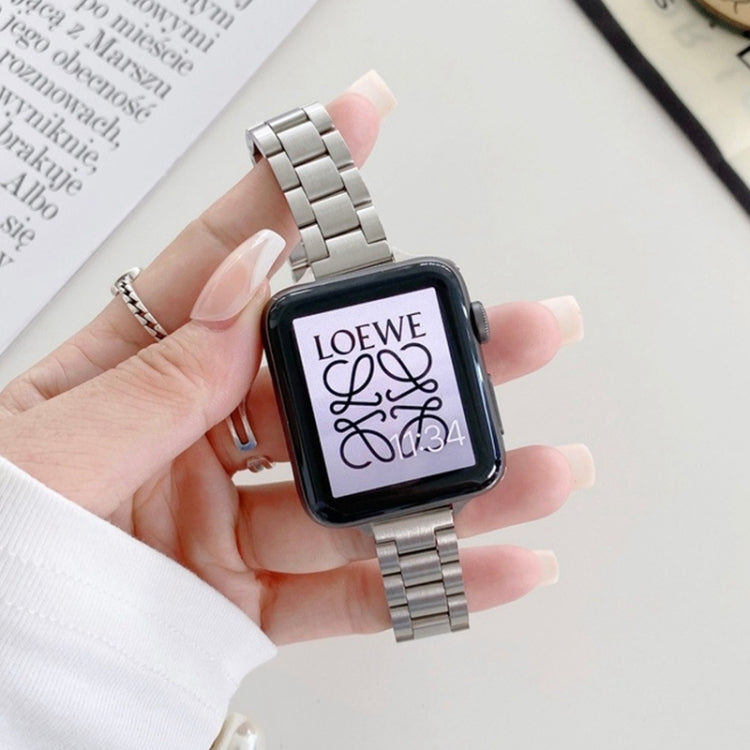 Three-beads Steel Replacement Strap Watchband, For Apple Watch Series 7  41mm / & 6 & SE & 5 & 4 40mm, For Apple Watch Series  7  45mm / & 6 & SE & 5 & 4 44mm, For Apple Watch Ultra 49mm&Watch Ultra 2 49mm, For Apple Watch Series 9&8&7 41mm