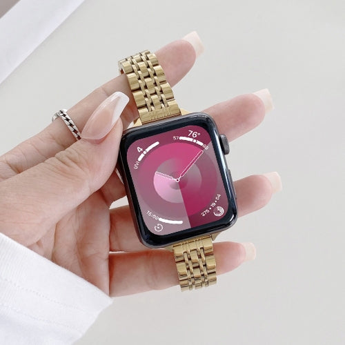 Seven-beads Steel Replacement Strap Watchband, For Apple Watch Ultra 49mm, For Apple Watch Series 9&8&7 41mm, For Apple Watch Series 7  41mm / & 6 & SE & 5 & 4 40mm, For Apple Watch Series  7  45mm / & 6 & SE & 5 & 4 44mm