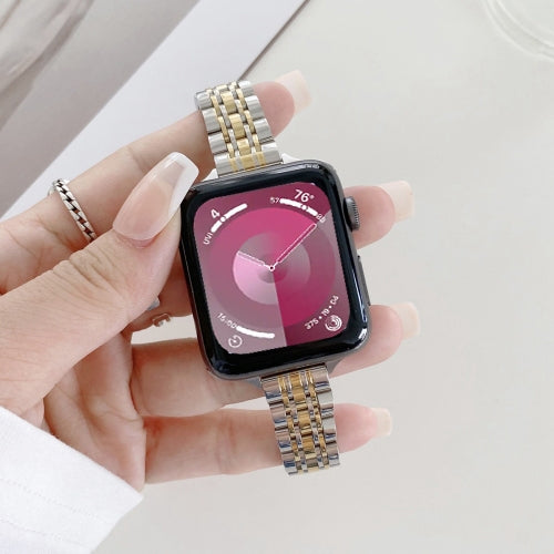 Seven-beads Steel Replacement Strap Watchband, For Apple Watch Ultra 49mm, For Apple Watch Series 9&8&7 41mm, For Apple Watch Series 7  41mm / & 6 & SE & 5 & 4 40mm, For Apple Watch Series  7  45mm / & 6 & SE & 5 & 4 44mm