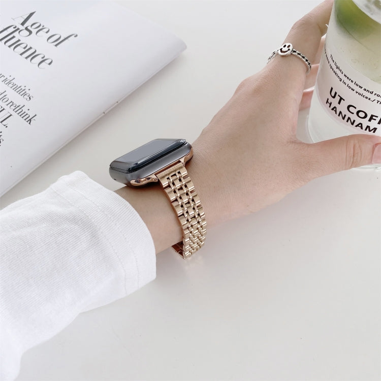 Seven-beads Steel Replacement Strap Watchband, For Apple Watch Ultra 49mm, For Apple Watch Series 9&8&7 41mm, For Apple Watch Series 7  41mm / & 6 & SE & 5 & 4 40mm, For Apple Watch Series  7  45mm / & 6 & SE & 5 & 4 44mm