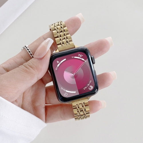 Seven-beads Steel Replacement Strap Watchband, For Apple Watch Ultra 49mm, For Apple Watch Series 9&8&7 41mm, For Apple Watch Series 7  41mm / & 6 & SE & 5 & 4 40mm, For Apple Watch Series  7  45mm / & 6 & SE & 5 & 4 44mm