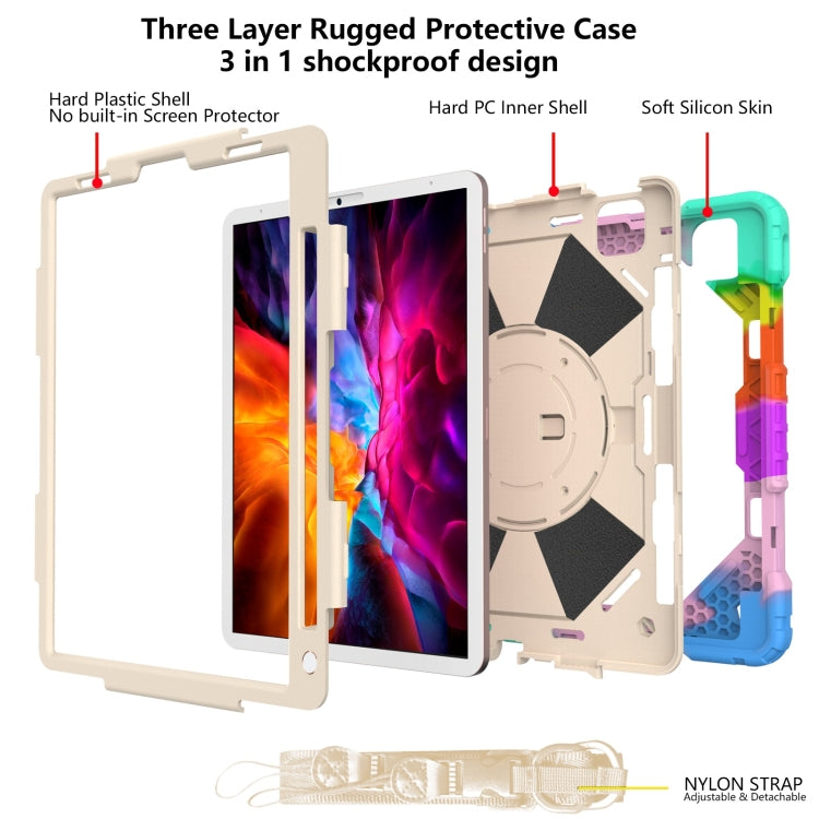 Étui de protection antichoc en silicone et PC avec support et bandoulière pour iPad Pro 11 (2021/2020/2018) et iPad Air 4 (10.9) (2020), iPad Pro 11 (2022/2021/2020/2018) et iPad Air 4 (10.9) (2020).