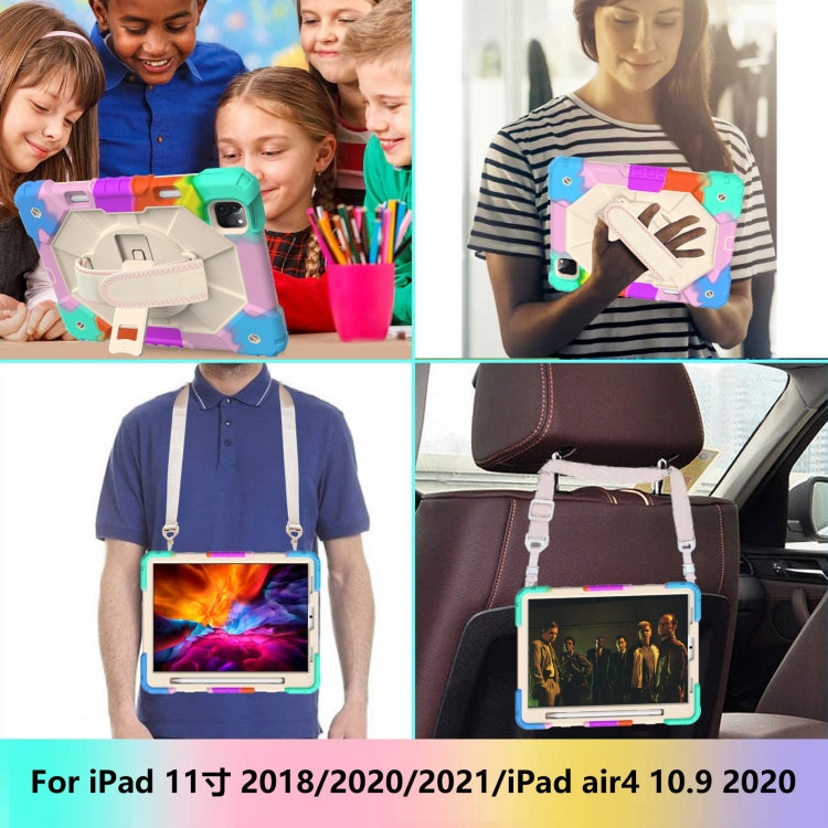 Étui de protection antichoc en silicone et PC avec support et bandoulière pour iPad Pro 11 (2021/2020/2018) et iPad Air 4 (10.9) (2020), iPad Pro 11 (2022/2021/2020/2018) et iPad Air 4 (10.9) (2020).