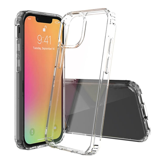 iPhone 13 mini case front view showcasing transparent acrylic back panel