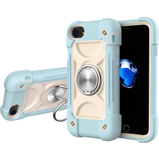 Shockproof silicone PC dual-ring holder case iPhone 6 7 8 SE protective cover