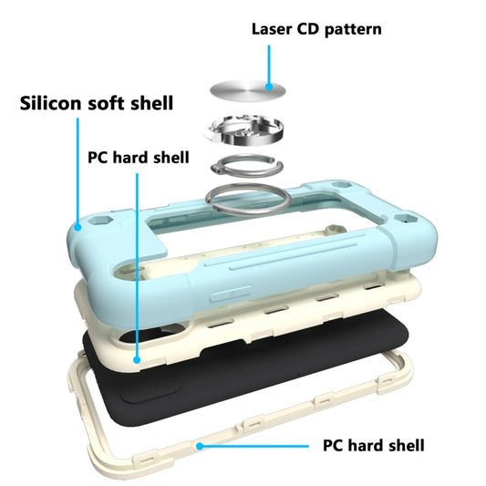 Close-up of reinforced corner protection on silicone PC hybrid case