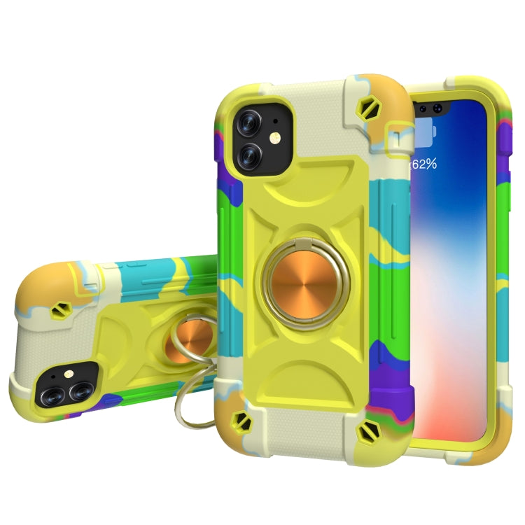 Shockproof Silicone + PC Protective Case with Dual-Ring Holder, For iPhone XS Max, For iPhone 11