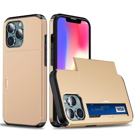 Heavy-duty shockproof iPhone 13 mini case with sliding card compartment