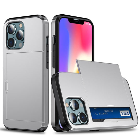 Durable protective phone case iPhone 13 Pro Max with card storage compartment