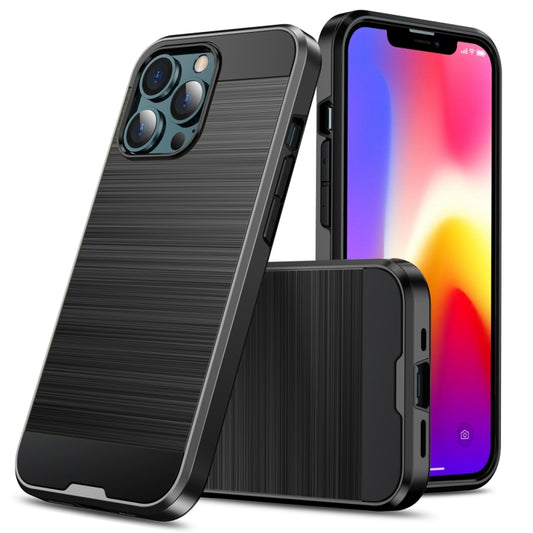 Carbon fiber TPU case for iPhone 13 Pro Max showing raised camera ring protection