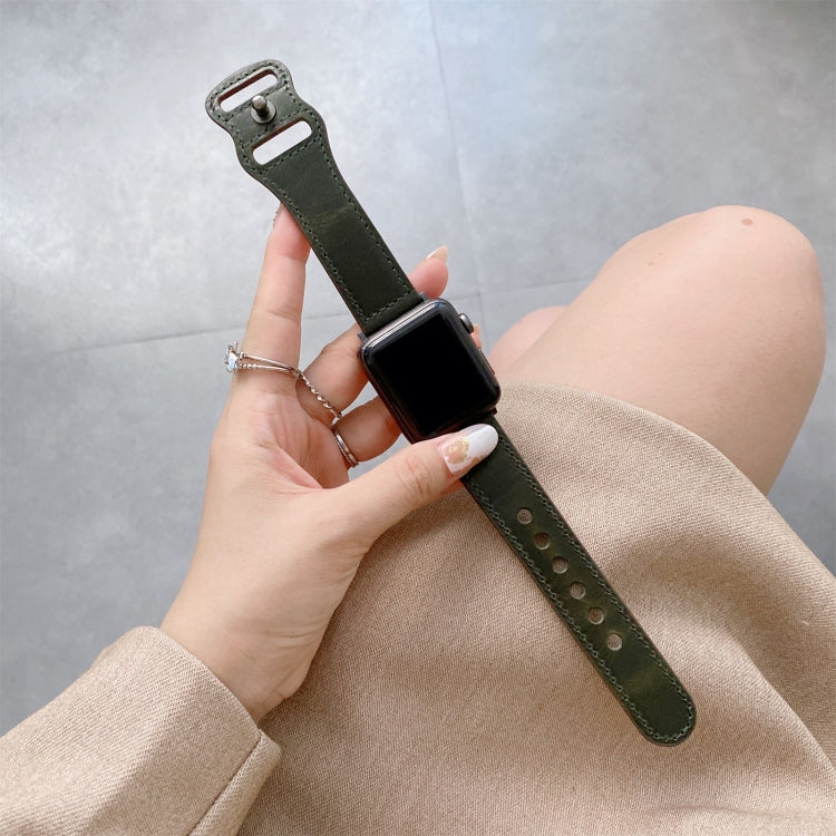 8-shape Buckle Retro Leather Replacement Strap Watchband For Apple Watch Series, 7 41mm / 6 & SE & 5 & 4 40mm / 3 & 2 & 1 38mm, 7 45mm / 6 & SE & 5 & 4 44mm / 3 & 2 & 1 42mm