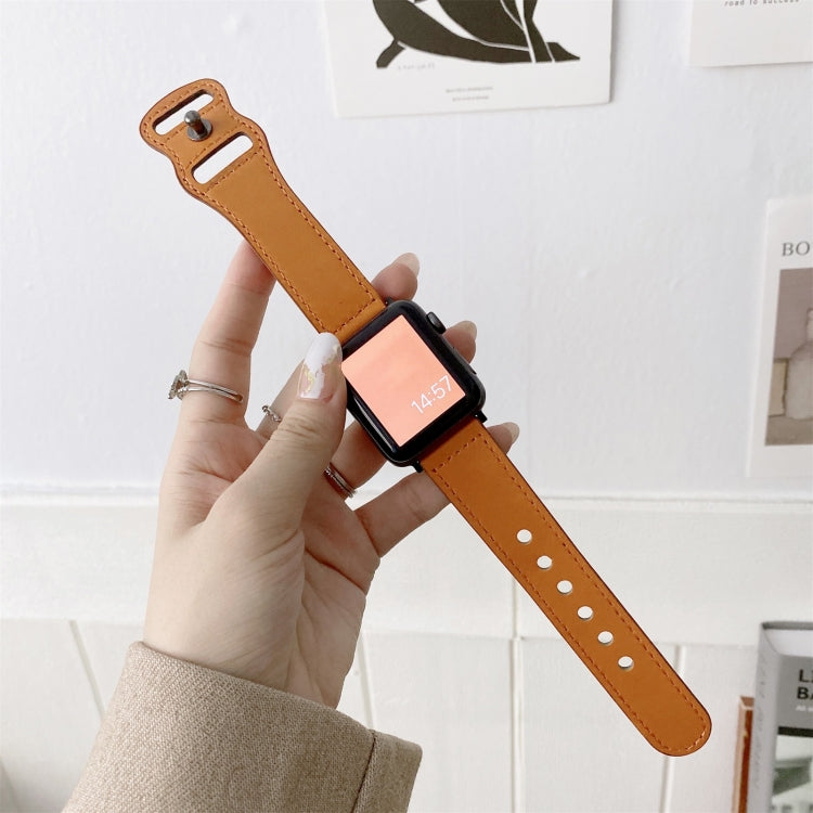 8-shape Buckle Retro Leather Replacement Strap Watchband For Apple Watch Series, 7 41mm / 6 & SE & 5 & 4 40mm / 3 & 2 & 1 38mm, 7 45mm / 6 & SE & 5 & 4 44mm / 3 & 2 & 1 42mm