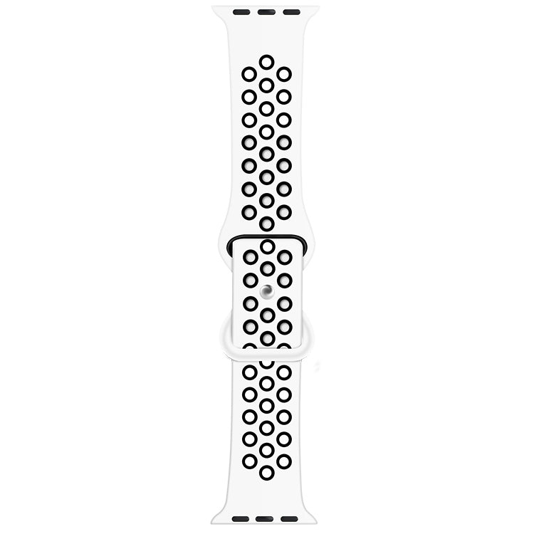 Butterfly Buckle Dual-tone Liquid Silicone Replacement Watchband For Apple Watch Series, 7 41mm / 6 & SE & 5 & 4 40mm / 3 & 2 & 1 38mm