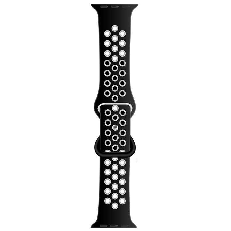 Butterfly Buckle Dual-tone Liquid Silicone Replacement Watchband For Apple Watch Series, 7 41mm / 6 & SE & 5 & 4 40mm / 3 & 2 & 1 38mm