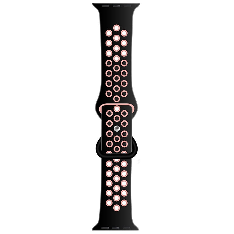 Butterfly Buckle Dual-tone Liquid Silicone Replacement Watchband For Apple Watch Series, 7 41mm / 6 & SE & 5 & 4 40mm / 3 & 2 & 1 38mm
