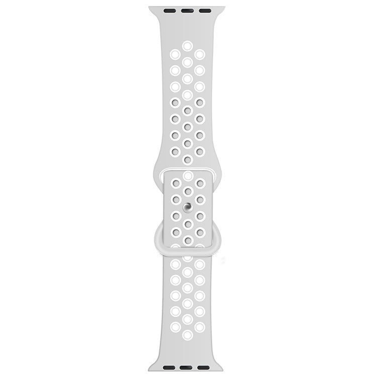 Butterfly Buckle Dual-tone Liquid Silicone Replacement Watchband For Apple Watch Series, 7 41mm / 6 & SE & 5 & 4 40mm / 3 & 2 & 1 38mm