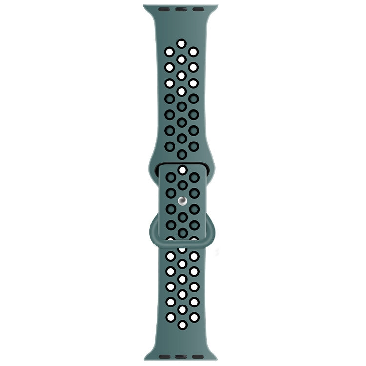 Butterfly Buckle Dual-tone Liquid Silicone Replacement Watchband For Apple Watch Series, 7 41mm / 6 & SE & 5 & 4 40mm / 3 & 2 & 1 38mm