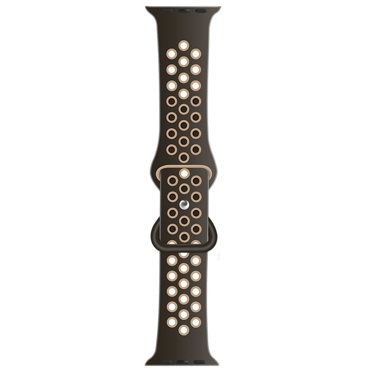 Butterfly Buckle Dual-tone Liquid Silicone Replacement Watchband For Apple Watch Series, 7 41mm / 6 & SE & 5 & 4 40mm / 3 & 2 & 1 38mm