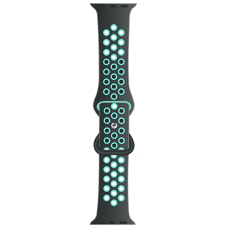 Butterfly Buckle Dual-tone Liquid Silicone Replacement Watchband For Apple Watch Series, 7 45mm / 6 & SE & 5 & 4 44mm / 3 & 2 & 1 42mm