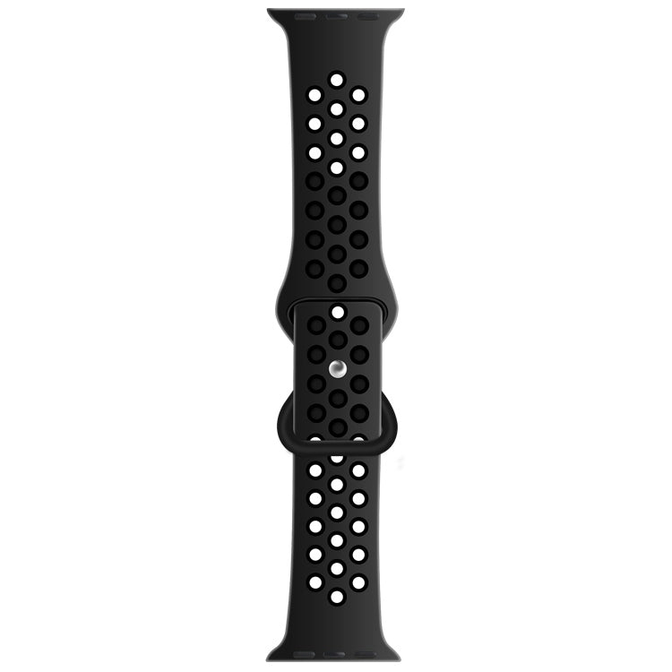 Butterfly Buckle Dual-tone Liquid Silicone Replacement Watchband For Apple Watch Series, 7 45mm / 6 & SE & 5 & 4 44mm / 3 & 2 & 1 42mm