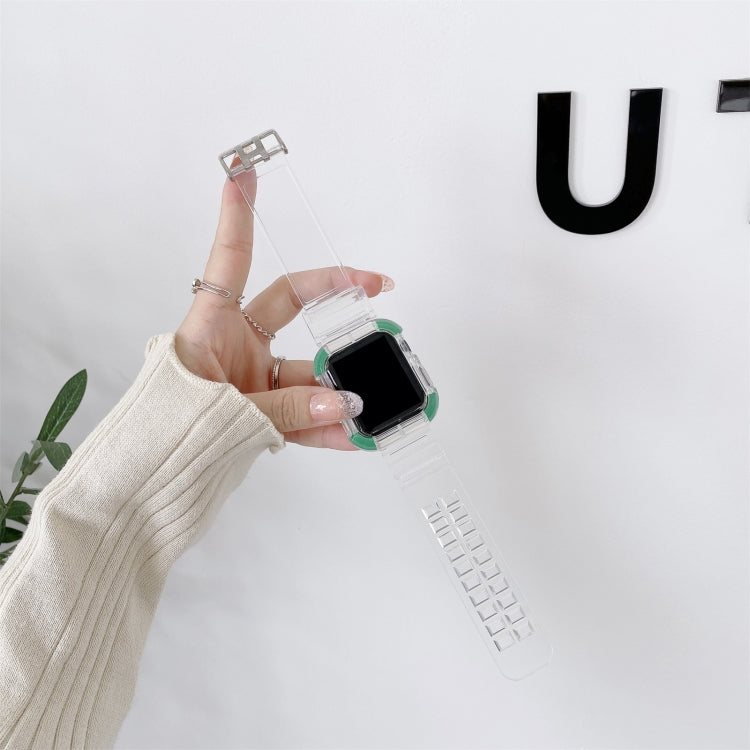 Integrated Color Contrast Replacement Strap Watchband For Apple Watch Series, 7 41mm / 6 & SE & 5 & 4 40mm / 3 & 2 & 1 38mm, 7 45mm / 6 & SE & 5 & 4 44mm / 3 & 2 & 1 42mm