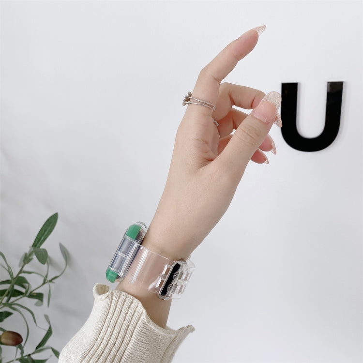 Integrated Color Contrast Replacement Strap Watchband For Apple Watch Series, 7 41mm / 6 & SE & 5 & 4 40mm / 3 & 2 & 1 38mm, 7 45mm / 6 & SE & 5 & 4 44mm / 3 & 2 & 1 42mm