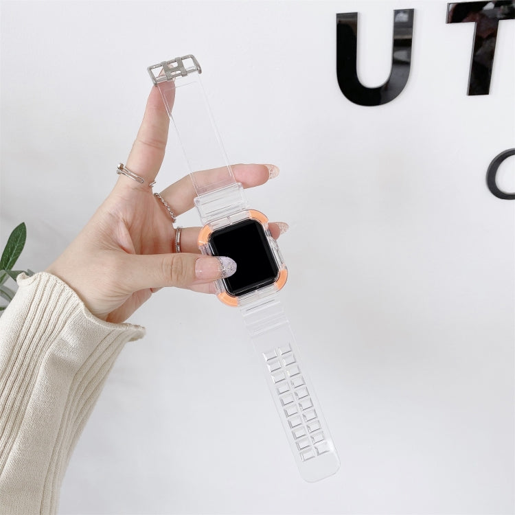 Integrated Color Contrast Replacement Strap Watchband For Apple Watch Series, 7 41mm / 6 & SE & 5 & 4 40mm / 3 & 2 & 1 38mm, 7 45mm / 6 & SE & 5 & 4 44mm / 3 & 2 & 1 42mm