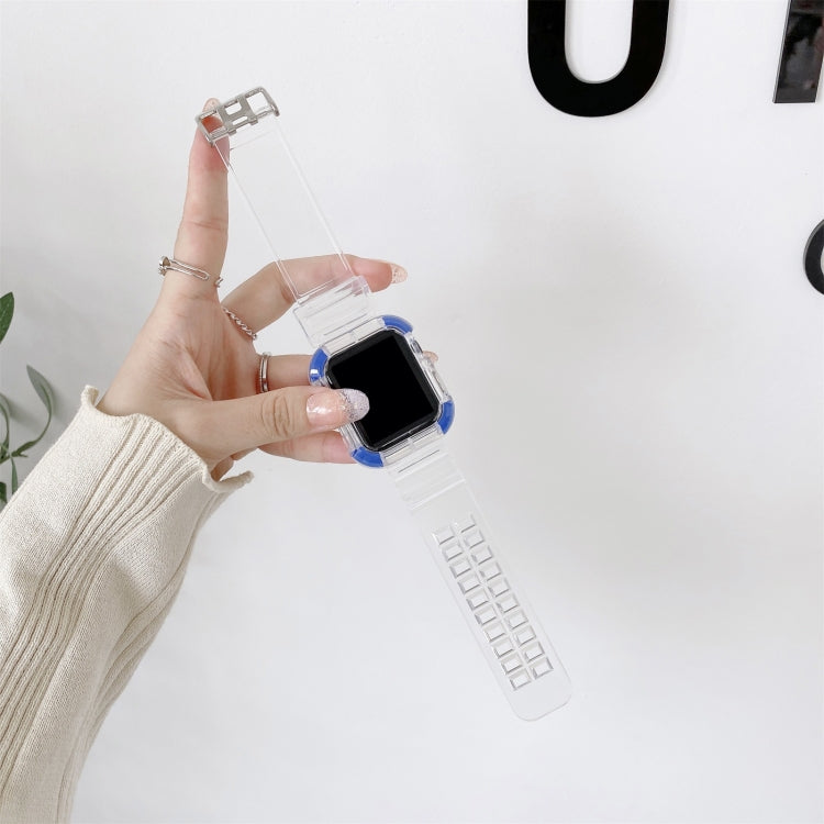 Integrated Color Contrast Replacement Strap Watchband For Apple Watch Series, 7 41mm / 6 & SE & 5 & 4 40mm / 3 & 2 & 1 38mm, 7 45mm / 6 & SE & 5 & 4 44mm / 3 & 2 & 1 42mm