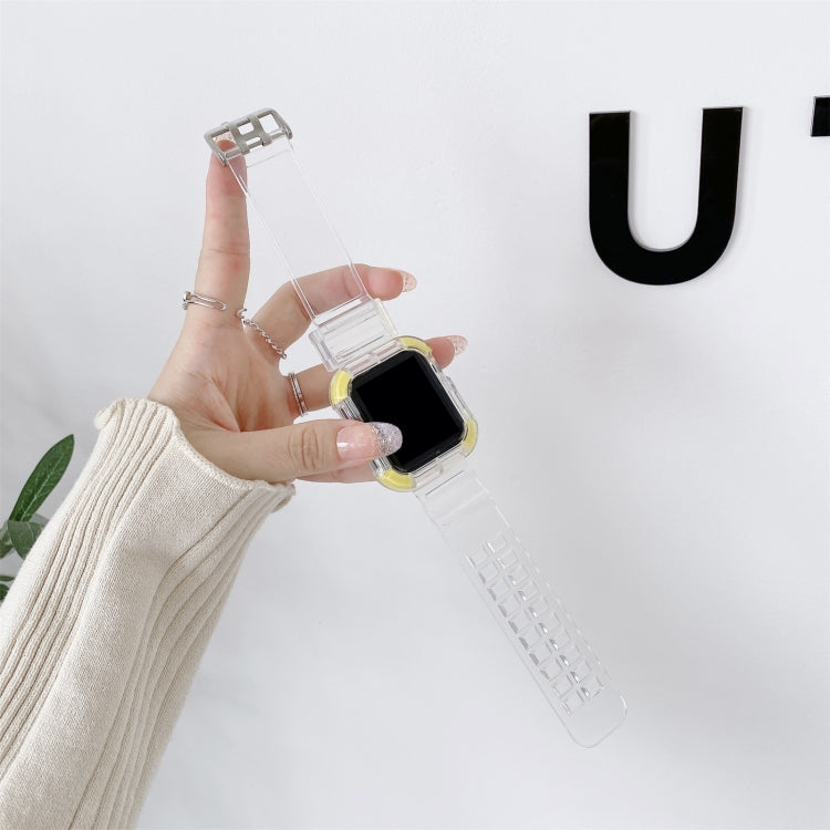 Integrated Color Contrast Replacement Strap Watchband For Apple Watch Series, 7 41mm / 6 & SE & 5 & 4 40mm / 3 & 2 & 1 38mm, 7 45mm / 6 & SE & 5 & 4 44mm / 3 & 2 & 1 42mm