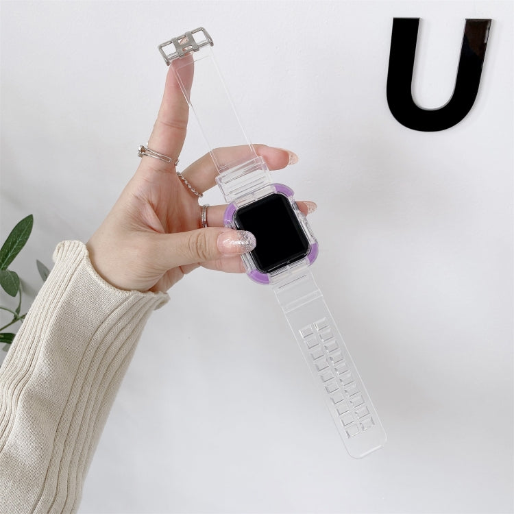 Integrated Color Contrast Replacement Strap Watchband For Apple Watch Series, 7 41mm / 6 & SE & 5 & 4 40mm / 3 & 2 & 1 38mm, 7 45mm / 6 & SE & 5 & 4 44mm / 3 & 2 & 1 42mm