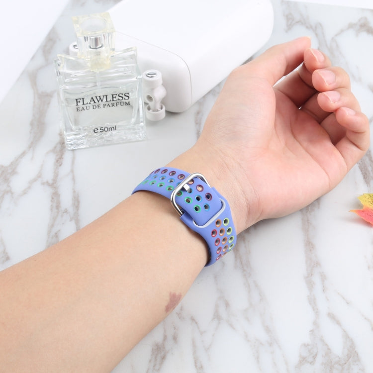 Metal Buckle Silicone Replacement Watchband For Apple Watch Series, 7 41mm / 6 & SE & 5 & 4 40mm / 3 & 2 & 1 38mm