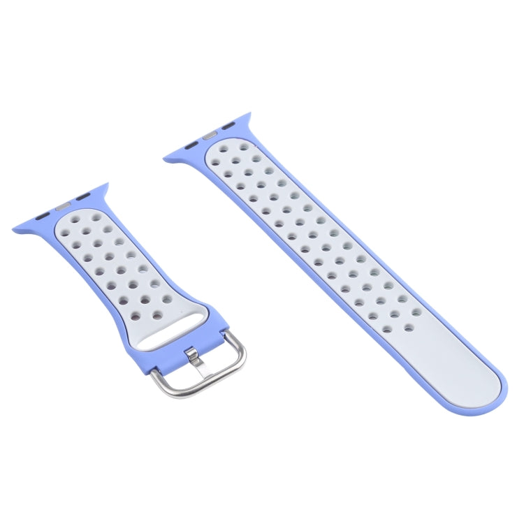 Metal Buckle Silicone Replacement Watchband For Apple Watch Series, 7 45mm / 6 & SE & 5 & 4 44mm / 3 & 2 & 1 42mm