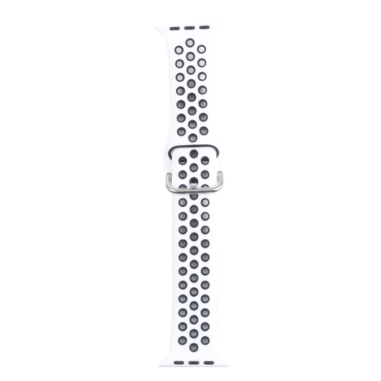 Metal Buckle Silicone Replacement Watchband For Apple Watch Series, 7 45mm / 6 & SE & 5 & 4 44mm / 3 & 2 & 1 42mm